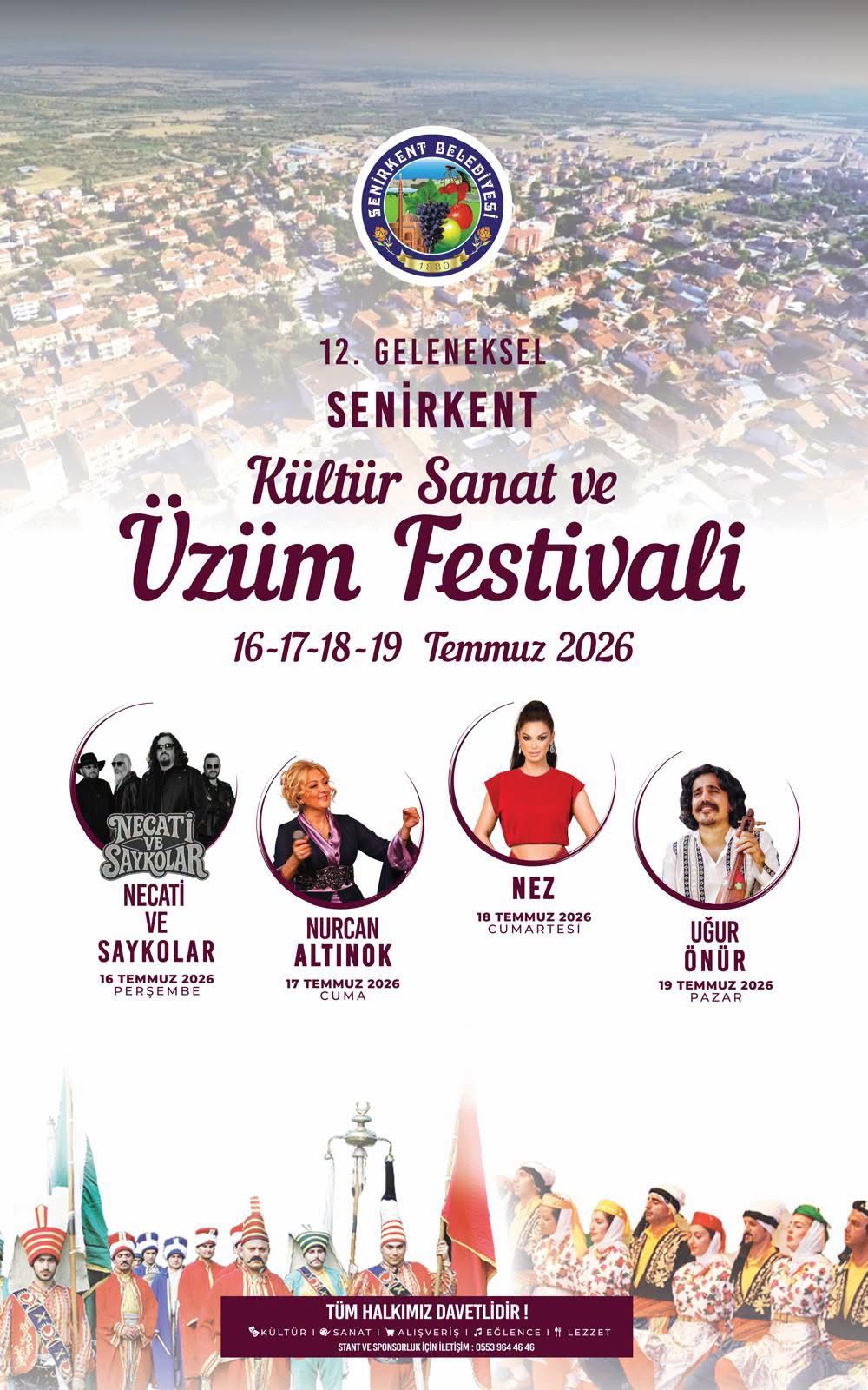 12. Geleneksel Senirkent Kültür, Sanat ve Üzüm Festivali’ne Davetlisiniz